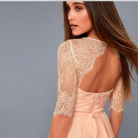 Lulu's in a Fairy Tale blush. pink maxi dress - Picture 4 of 4